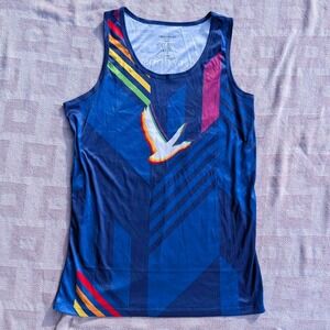 Grey Goose Vodka Graphic Tank Top Men Large Blue Rainbow Bird Sleeveless